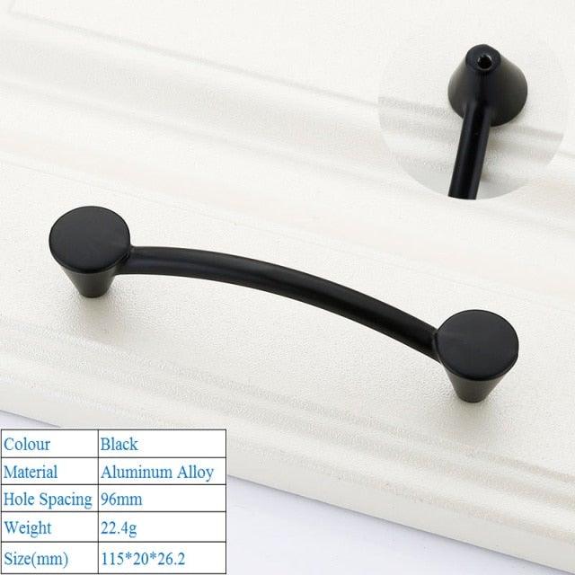 Black American Aluminium Alloy Door Handles Wardrobe Drawer Pull Kitchen Cabinet Knobs For Furniture Handle Hardware Accessories Vintage Cabinet Drawer Handles Pull for Cabinet Door Dresser Cupboard Closet Drawer Furniture