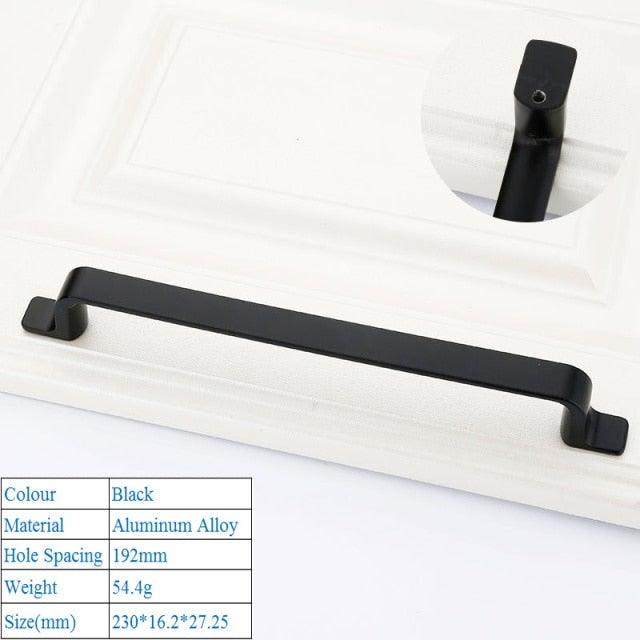 Black American Aluminium Alloy Door Handles Wardrobe Drawer Pull Kitchen Cabinet Knobs For Furniture Handle Hardware Accessories Vintage Cabinet Drawer Handles Pull for Cabinet Door Dresser Cupboard Closet Drawer Furniture