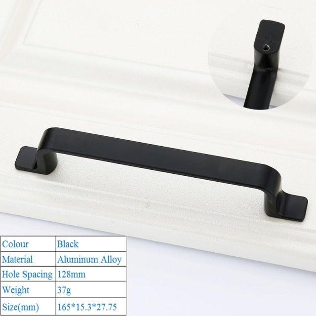 Black American Aluminium Alloy Door Handles Wardrobe Drawer Pull Kitchen Cabinet Knobs For Furniture Handle Hardware Accessories Vintage Cabinet Drawer Handles Pull for Cabinet Door Dresser Cupboard Closet Drawer Furniture