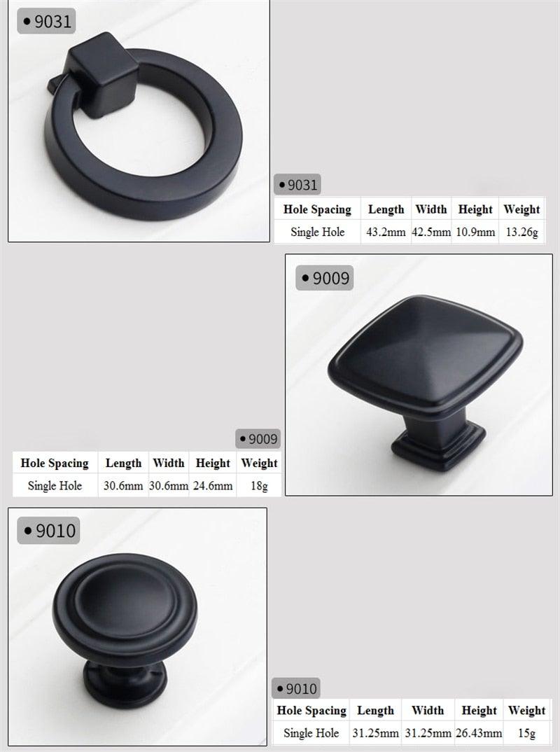 Black American Aluminium Alloy Door Handles Wardrobe Drawer Pull Kitchen Cabinet Knobs For Furniture Handle Hardware Accessories Vintage Cabinet Drawer Handles Pull for Cabinet Door Dresser Cupboard Closet Drawer Furniture