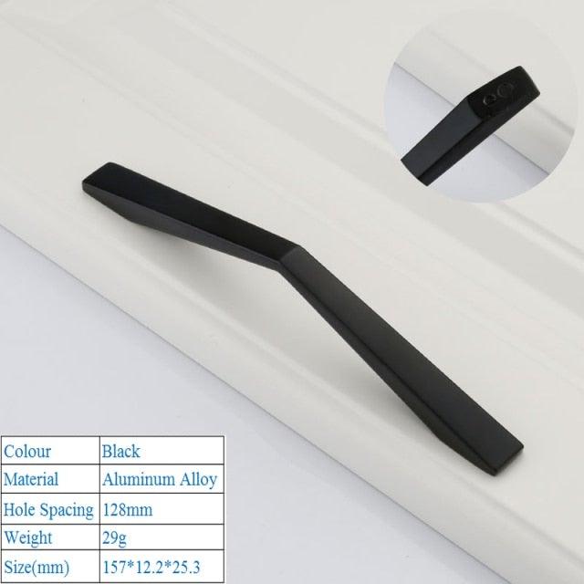 Black American Aluminium Alloy Door Handles Wardrobe Drawer Pull Kitchen Cabinet Knobs For Furniture Handle Hardware Accessories Vintage Cabinet Drawer Handles Pull for Cabinet Door Dresser Cupboard Closet Drawer Furniture