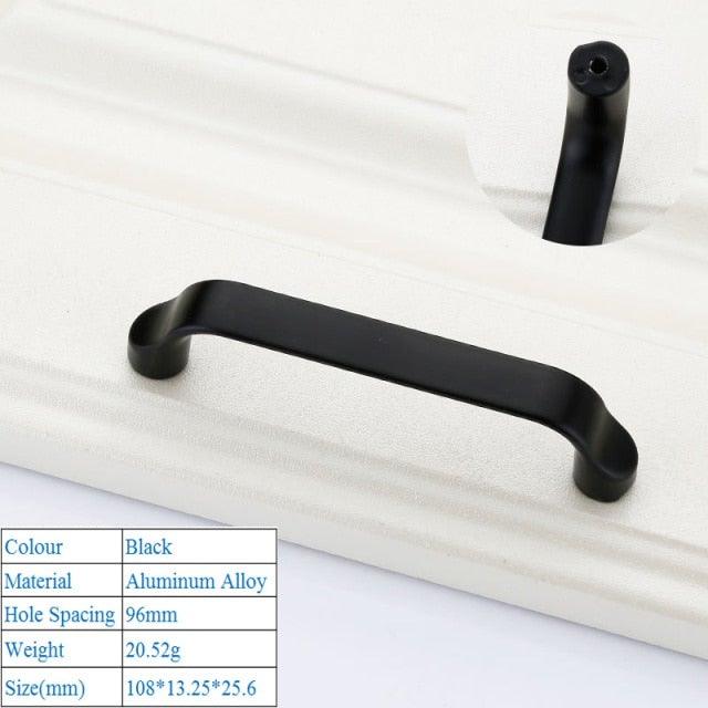 Black American Aluminium Alloy Door Handles Wardrobe Drawer Pull Kitchen Cabinet Knobs For Furniture Handle Hardware Accessories Vintage Cabinet Drawer Handles Pull for Cabinet Door Dresser Cupboard Closet Drawer Furniture