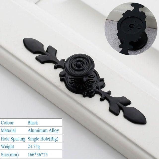 Black American Aluminium Alloy Door Handles Wardrobe Drawer Pull Kitchen Cabinet Knobs For Furniture Handle Hardware Accessories Vintage Cabinet Drawer Handles Pull for Cabinet Door Dresser Cupboard Closet Drawer Furniture
