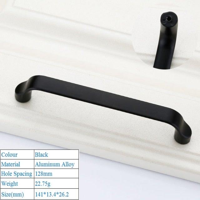 Black American Aluminium Alloy Door Handles Wardrobe Drawer Pull Kitchen Cabinet Knobs For Furniture Handle Hardware Accessories Vintage Cabinet Drawer Handles Pull for Cabinet Door Dresser Cupboard Closet Drawer Furniture