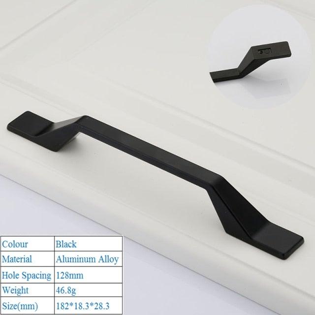 Black American Aluminium Alloy Door Handles Wardrobe Drawer Pull Kitchen Cabinet Knobs For Furniture Handle Hardware Accessories Vintage Cabinet Drawer Handles Pull for Cabinet Door Dresser Cupboard Closet Drawer Furniture