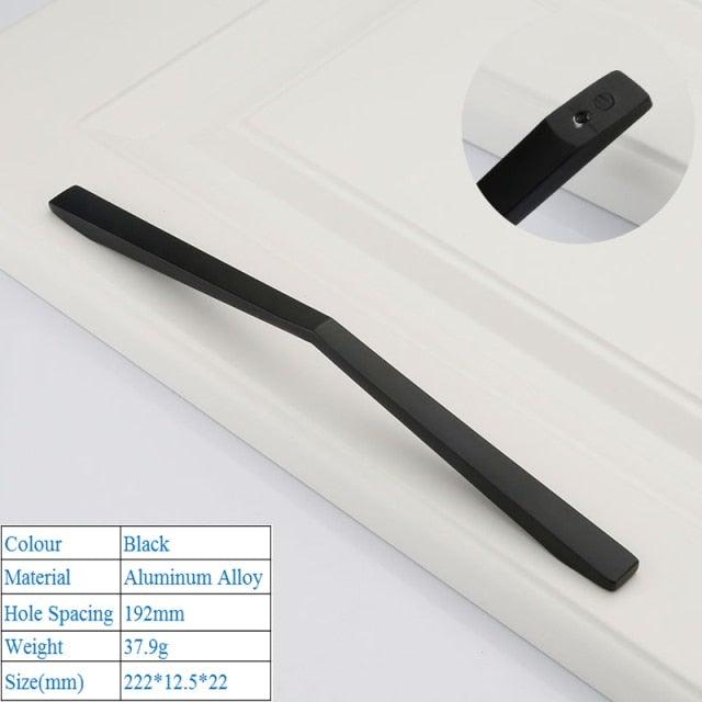 Black American Aluminium Alloy Door Handles Wardrobe Drawer Pull Kitchen Cabinet Knobs For Furniture Handle Hardware Accessories Vintage Cabinet Drawer Handles Pull for Cabinet Door Dresser Cupboard Closet Drawer Furniture