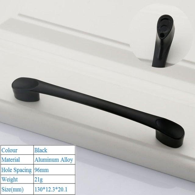 Black American Aluminium Alloy Door Handles Wardrobe Drawer Pull Kitchen Cabinet Knobs For Furniture Handle Hardware Accessories Vintage Cabinet Drawer Handles Pull for Cabinet Door Dresser Cupboard Closet Drawer Furniture