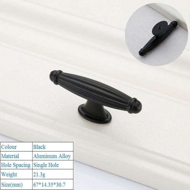 Black American Aluminium Alloy Door Handles Wardrobe Drawer Pull Kitchen Cabinet Knobs For Furniture Handle Hardware Accessories Vintage Cabinet Drawer Handles Pull for Cabinet Door Dresser Cupboard Closet Drawer Furniture