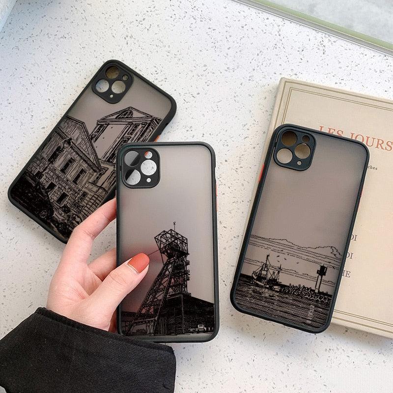 Black Lines Architectural Painting Phone Cases for iphone 7 8 Plus SE2 X XR XS MAX 13 11 12 14 Pro Max Hard Back Building Cover Print Design Slim Case for Girls Women Bumper Shockproof Protective Cover - STEVVEX Gadgets - 1004, Elegant Phone Case, Fashion Phone Case, Luxury Phone Case, Man Phone Case, Modern Phone Case, Phone Case, Phone Case For Girls, Phone Case For Iphone, Popular Phone Case, Silicone Case, Stylish Phone Case, Transparent Phone Case, Women Phone Case - Stevvex.com