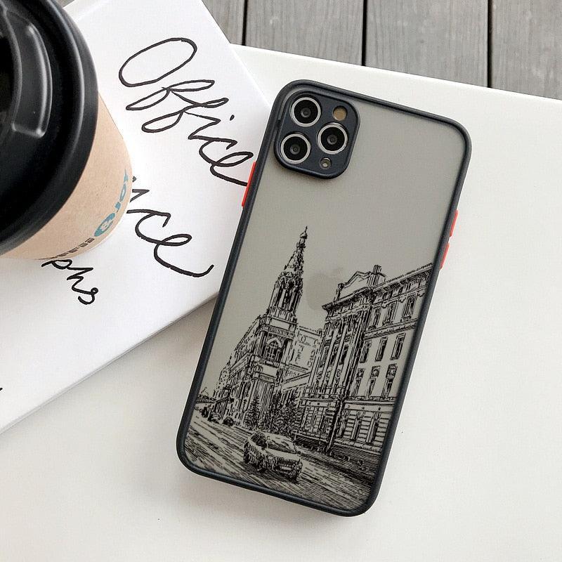 Black Lines Architectural Painting Phone Cases for iphone 7 8 Plus SE2 X XR XS MAX 13 11 12 14 Pro Max Hard Back Building Cover Print Design Slim Case for Girls Women Bumper Shockproof Protective Cover - STEVVEX Gadgets - 1004, Elegant Phone Case, Fashion Phone Case, Luxury Phone Case, Man Phone Case, Modern Phone Case, Phone Case, Phone Case For Girls, Phone Case For Iphone, Popular Phone Case, Silicone Case, Stylish Phone Case, Transparent Phone Case, Women Phone Case - Stevvex.com