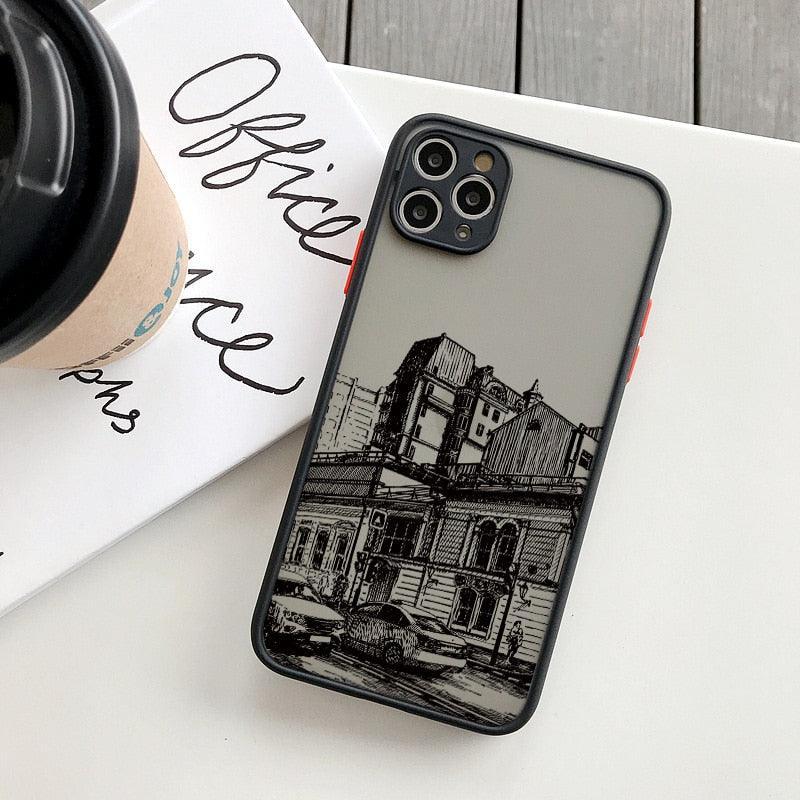 Black Lines Architectural Painting Phone Cases for iphone 7 8 Plus SE2 X XR XS MAX 13 11 12 14 Pro Max Hard Back Building Cover Print Design Slim Case for Girls Women Bumper Shockproof Protective Cover - STEVVEX Gadgets - 1004, Elegant Phone Case, Fashion Phone Case, Luxury Phone Case, Man Phone Case, Modern Phone Case, Phone Case, Phone Case For Girls, Phone Case For Iphone, Popular Phone Case, Silicone Case, Stylish Phone Case, Transparent Phone Case, Women Phone Case - Stevvex.com