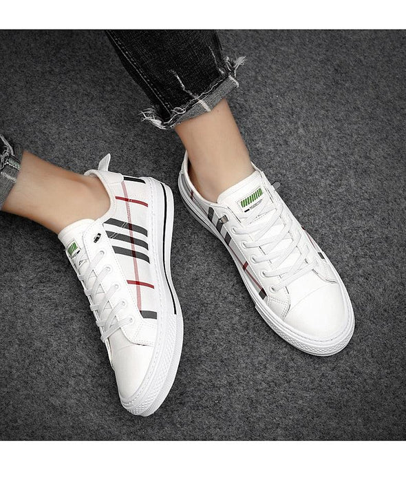 Black Mens Fashion Sneakers Breathable Skateboard Shoes High Quality Trainers Shoes Casual Genuine Leather Casual Shoes Fashion Comfortable Walking Shoes