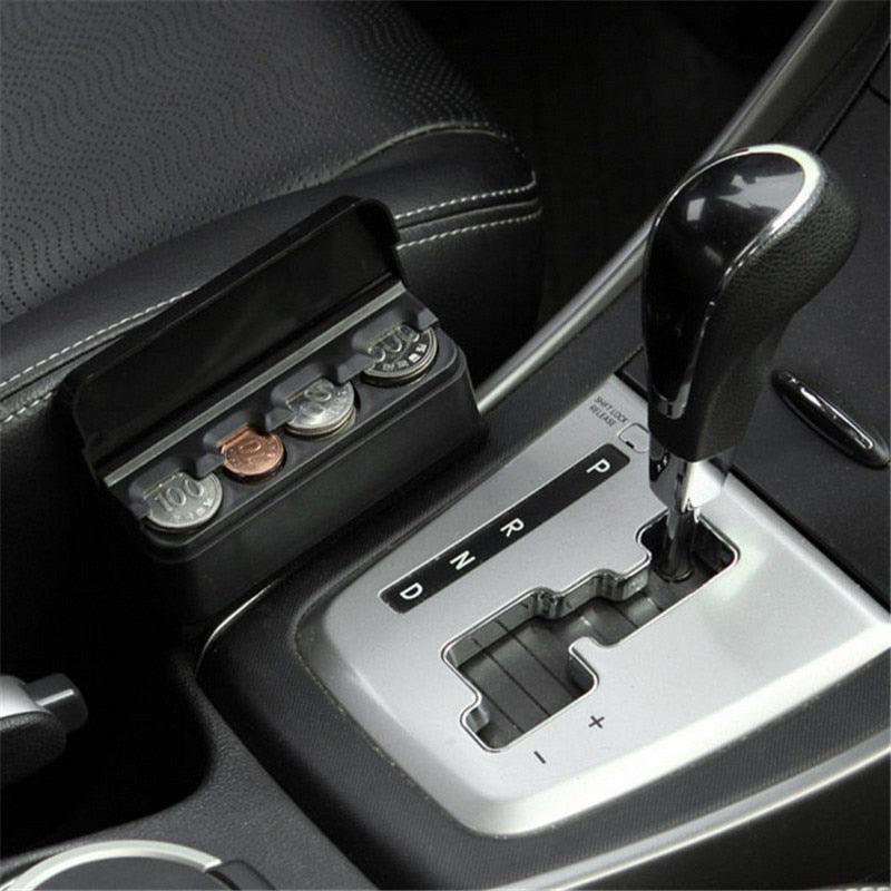 Black Plastic Car Case  Container Organizer Stowing Auto Coin Holder Interior Accessories Storage Box Coin Holder for Car Organizer Storage Dispenser Compatible for Car