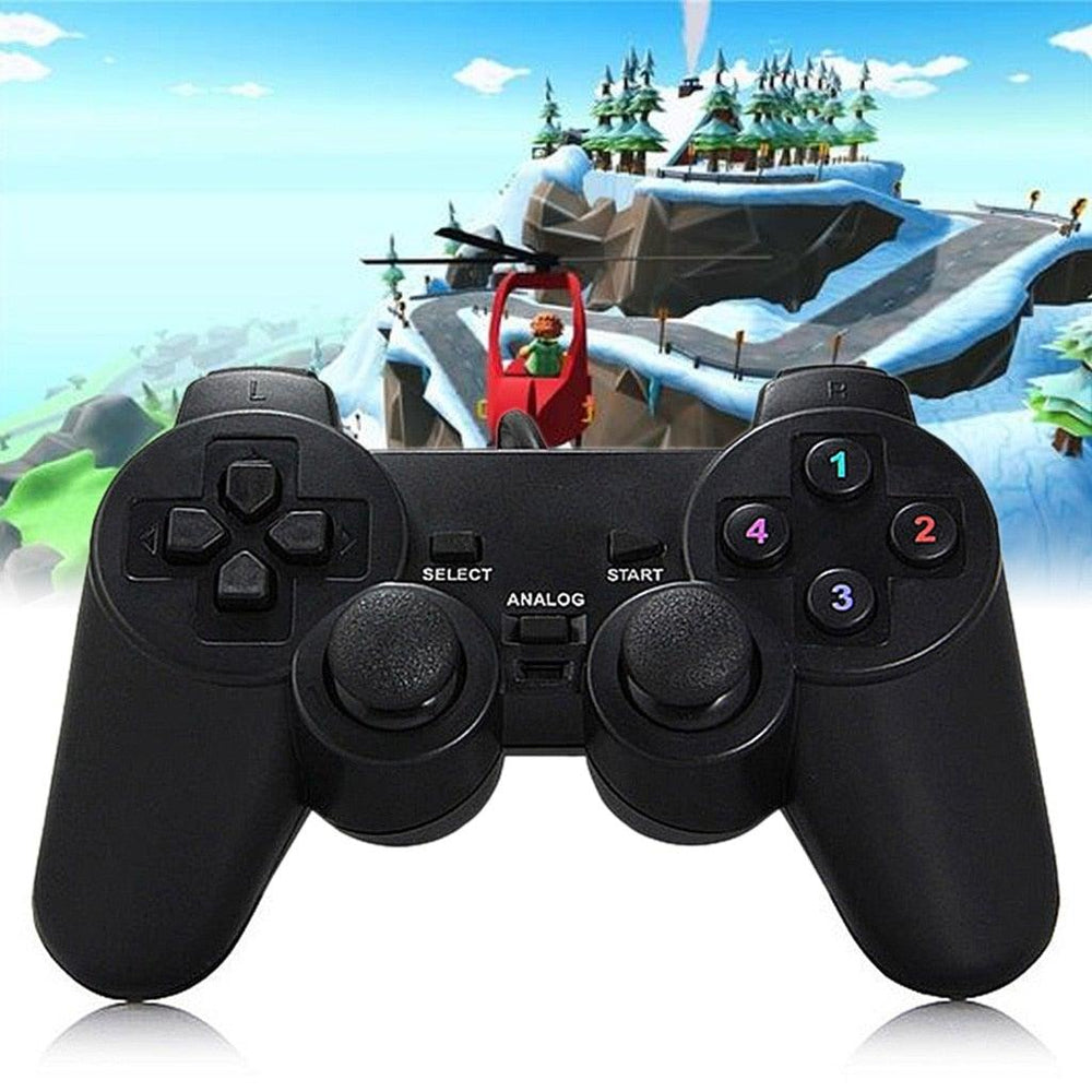 Black Solid Wired Vibration Joystick Gamepad Handle Controller Compatible With PC Laptop Computer - STEVVEX Game - 221, best quality joystick, controller for pc, game, Game Controller, Game Pad, gamepad joystick, joystick, joystick for games, lightweight Game Pad, portable Game Pad, Quality Game Pad, Simple Controller, Simple Game Controller, sustainable joystick - Stevvex.com
