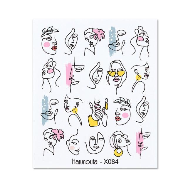 Blue Marble Water Decal Sticker Wave Line Flower Leaf Tree Summer Slider Decor For Manicuring Nail Art Watermarks Curve Graffiti Nail Design for Acrylic Nail Supplies Designer Nail Decorations for Women Girls Kids