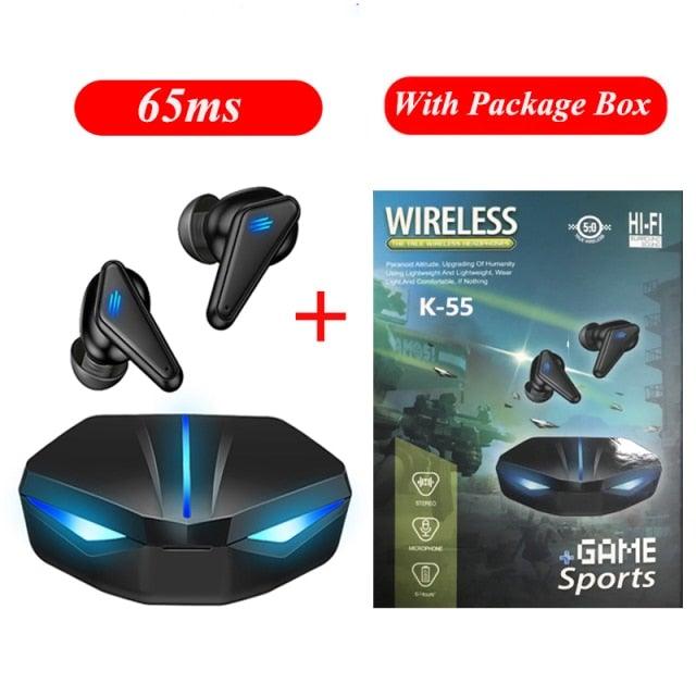 Bluetooth 5.0 Gaming Headset Workout Music Earphones Earbuds With Mic Bass Audio Quality Sound Wireless Headphones Sports Headphones Wearable Sweatproof Easy Pairing Headset For Sport Black