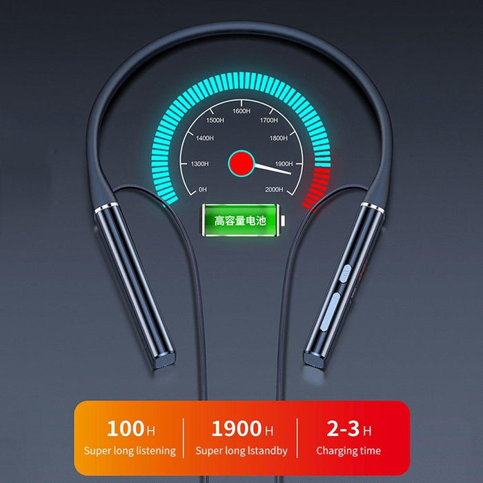 Bluetooth-Compatible Magnetic Neckband Headphone Wireless Earphone Sport Headset Noise Cancelling Microphone Bluetooth Over Ear Headphones, Wireless 5.0/Wired Headset, 55Hrs Playtime, Hi-Fi Stereo Deep Bass, Soft Earmuffs & Light Weight