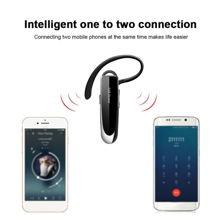 Bluetooth Earpiece V5.0 Wireless Handsfree Headset With Microphone 24 Hrs Driving Headset 30 Days Standby Time Bluetooth Music Headset Waterproof Earphone Works On All Smartphones Sport Wireless Earphones