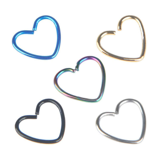 Body Jewelry Surgical Steel Heart Cartilage Tragus Piercings Heart-Shaped Ear Cartilage Ring Body Jewelry Cartilage Helix Ring Piercings Hoop Lip Nose Rings Orbital Ear Stud Helix Rook Snug Tragus Piercing Earrings Stainless Steel Jewelry 10*0.8 mm