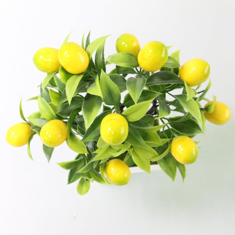 Bonsai Artificial Bonsai Fake Tree Yellow Foam Fruit Potted For Home Decoration Accessories Wedding Decor