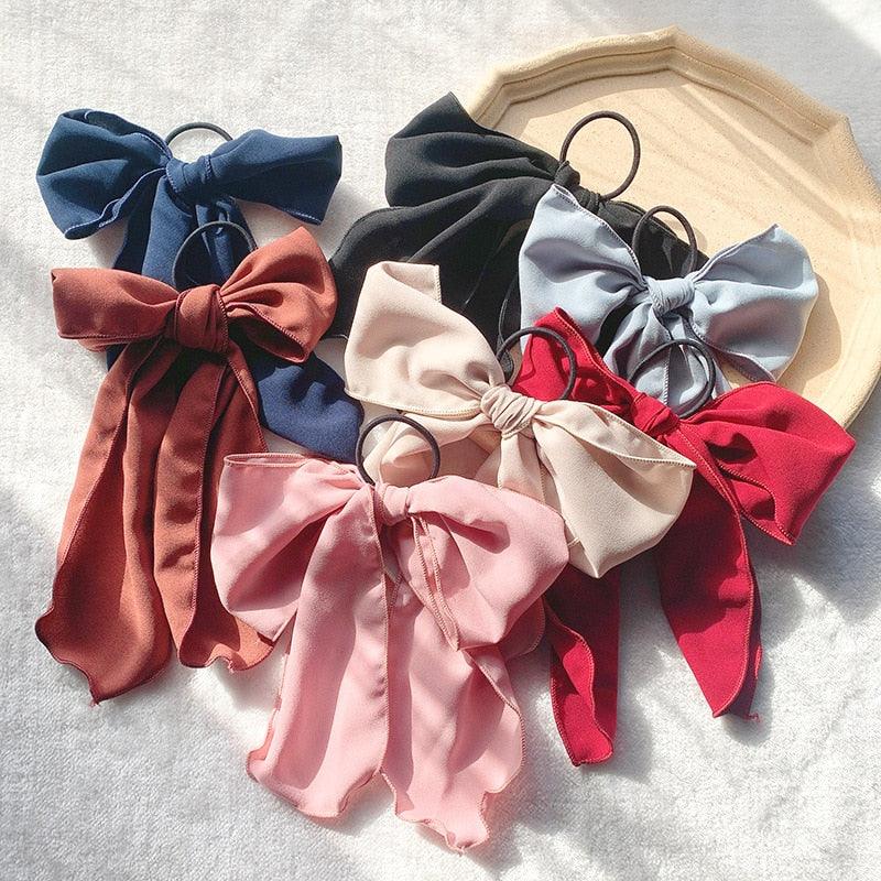 Bowknot Hair Scrunchies For Women Girls Sweet Elastic Hair Bands Elegant Hair Tie Rope Rubber Band Hair Gum Gorgeous Hair Accessories For Women