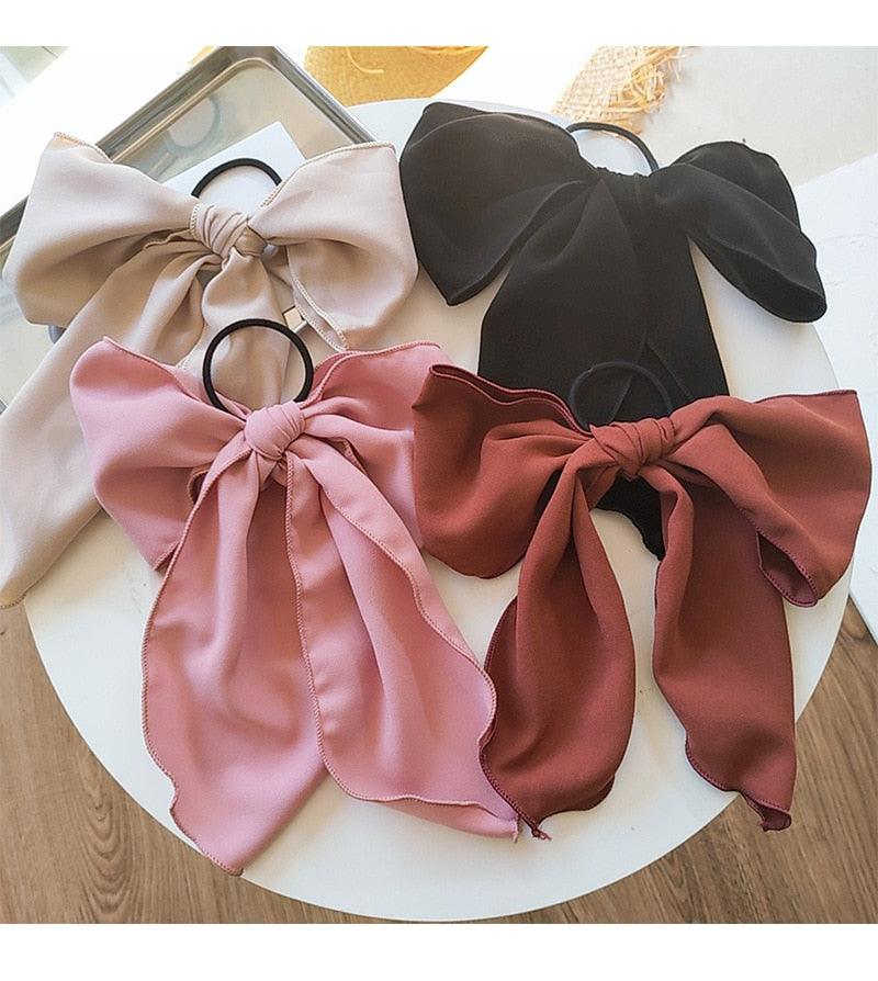 Bowknot Hair Scrunchies For Women Girls Sweet Elastic Hair Bands Elegant Hair Tie Rope Rubber Band Hair Gum Gorgeous Hair Accessories For Women