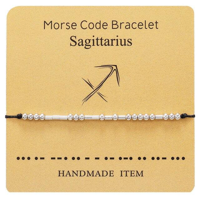 Bracelet Morse Code Braided Charm Bracelets For Women Men Jewelry Silver Adjustable Inspirational Morse Code Beads With Cord Handmade Wrap Bracelet Secret Message Jewelry Gifts For Her