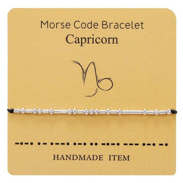 Bracelet Morse Code Braided Charm Bracelets For Women Men Jewelry Silver Adjustable Inspirational Morse Code Beads With Cord Handmade Wrap Bracelet Secret Message Jewelry Gifts For Her