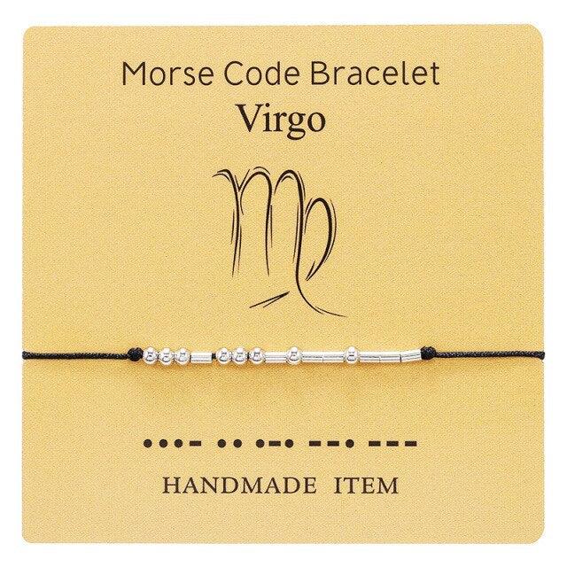 Bracelet Morse Code Braided Charm Bracelets For Women Men Jewelry Silver Adjustable Inspirational Morse Code Beads With Cord Handmade Wrap Bracelet Secret Message Jewelry Gifts For Her