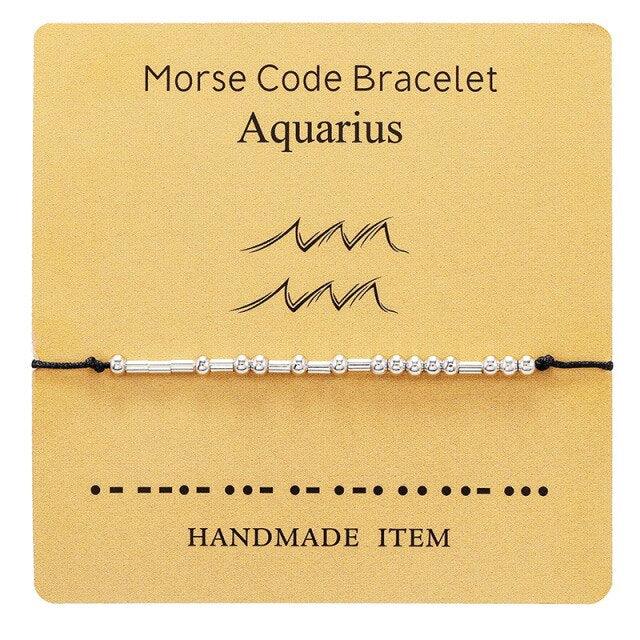 Bracelet Morse Code Braided Charm Bracelets For Women Men Jewelry Silver Adjustable Inspirational Morse Code Beads With Cord Handmade Wrap Bracelet Secret Message Jewelry Gifts For Her