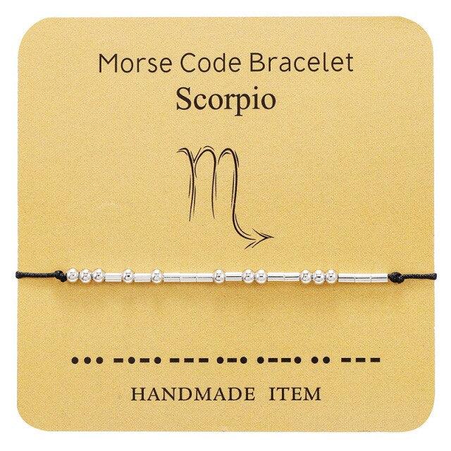 Bracelet Morse Code Braided Charm Bracelets For Women Men Jewelry Silver Adjustable Inspirational Morse Code Beads With Cord Handmade Wrap Bracelet Secret Message Jewelry Gifts For Her