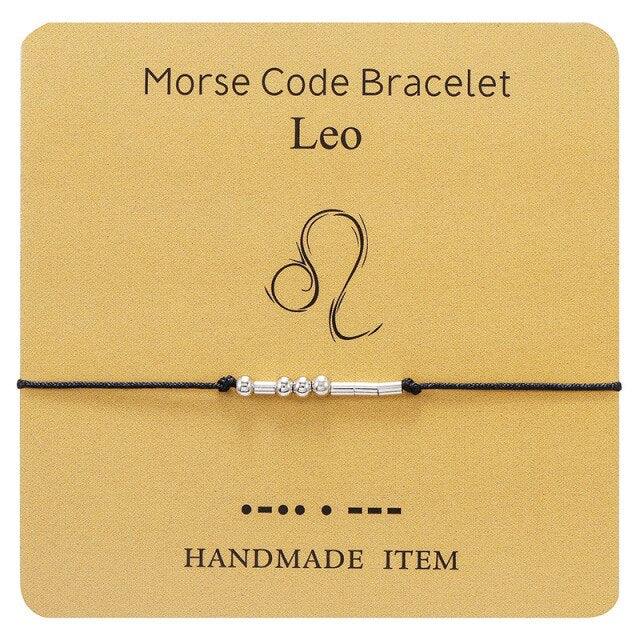 Bracelet Morse Code Braided Charm Bracelets For Women Men Jewelry Silver Adjustable Inspirational Morse Code Beads With Cord Handmade Wrap Bracelet Secret Message Jewelry Gifts For Her