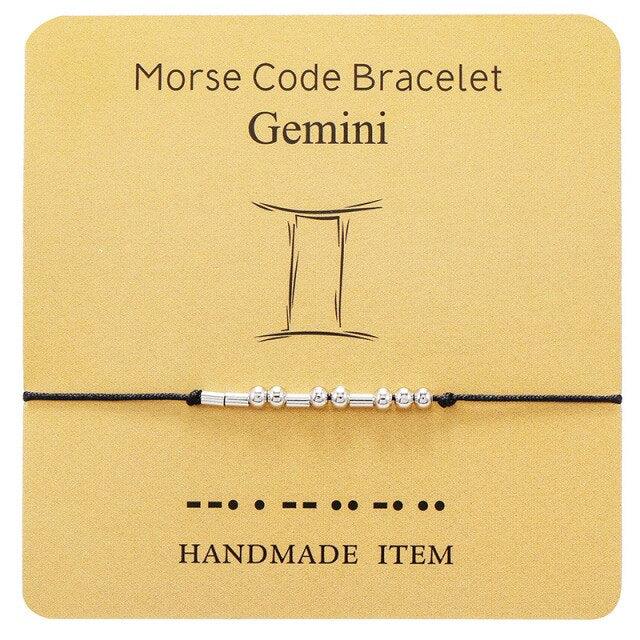 Bracelet Morse Code Braided Charm Bracelets For Women Men Jewelry Silver Adjustable Inspirational Morse Code Beads With Cord Handmade Wrap Bracelet Secret Message Jewelry Gifts For Her