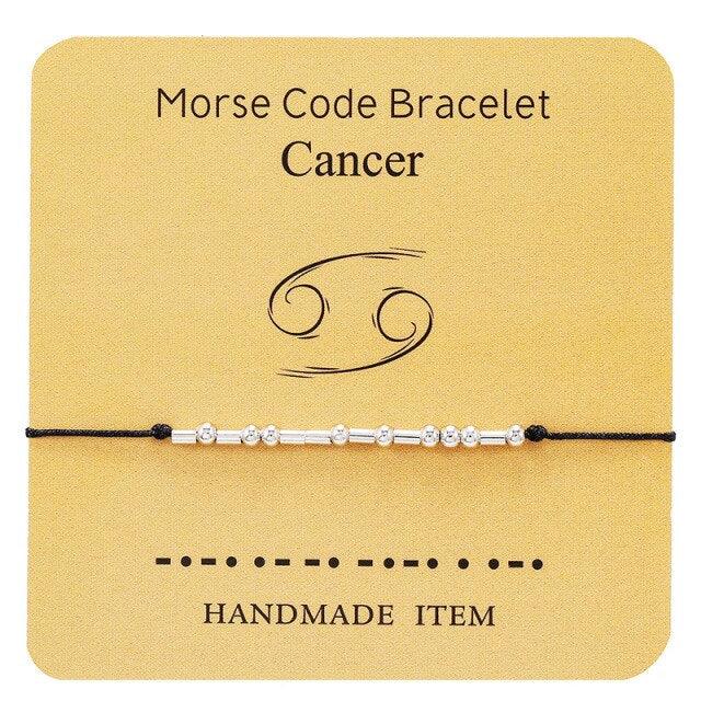 Bracelet Morse Code Braided Charm Bracelets For Women Men Jewelry Silver Adjustable Inspirational Morse Code Beads With Cord Handmade Wrap Bracelet Secret Message Jewelry Gifts For Her