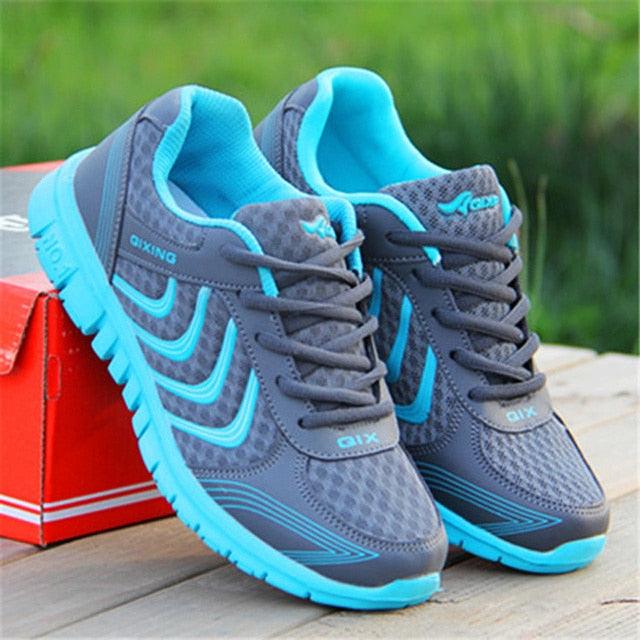 Breathable Fashion Women Sneakers White Women Casual Shoes Athletic Road Running Mesh Breathable Casual Sneakers Lace Up Comfort Sports Student Fashion Tennis Sneakers