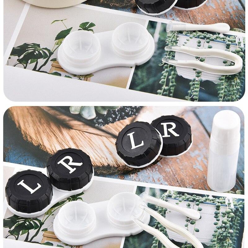 Bright Starlight Round Contact Lens Case With Mirror Storage Box Lens Container Gift Eye Contacts Case Mini Stylish Simple Contact Lens Travel Case Container Kit Set Contacts Lens Hard Case With Mirror