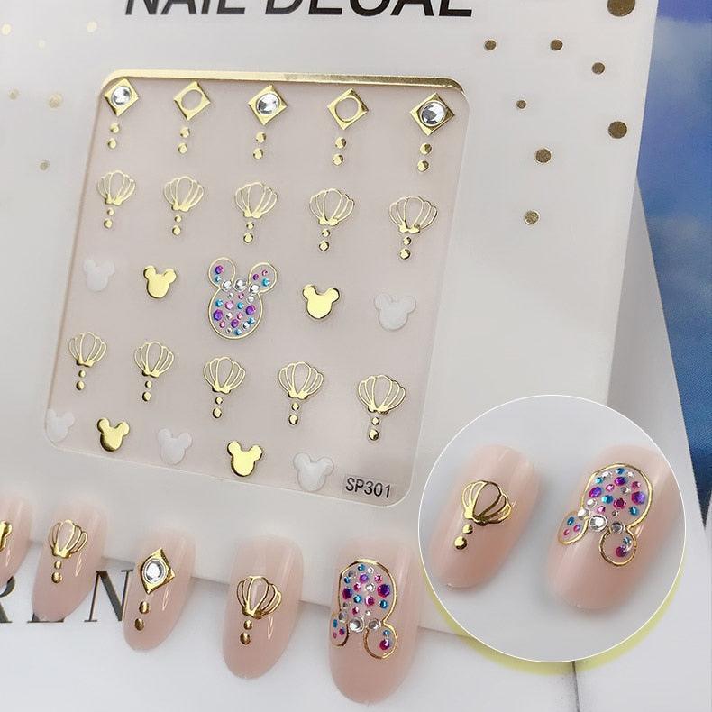 Bronzing Rhinestones Nail Art Decals 3D Sequins Holographic Nail Glitter Flakes Sequin Mirror Glitter Effect Decorations Nail Sticker Jewelry Design For Nails Sliders Tips Manicure Decoration Decoration Including Hearts Stars