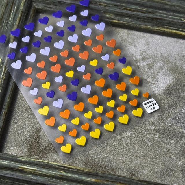 Bubble Cute Black Red Hearts Nail Stickers Nail Art Decorations Nail Decals Design Self-Adhesive 3D Wave Design Decoration for Women Girls Adhesive Striping Tape Nail Art Stickers