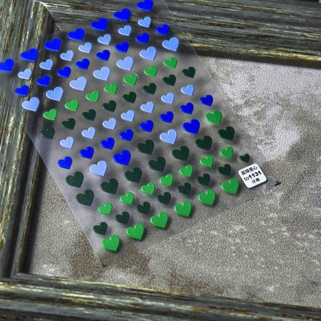 Bubble Cute Black Red Hearts Nail Stickers Nail Art Decorations Nail Decals Design Self-Adhesive 3D Wave Design Decoration for Women Girls Adhesive Striping Tape Nail Art Stickers