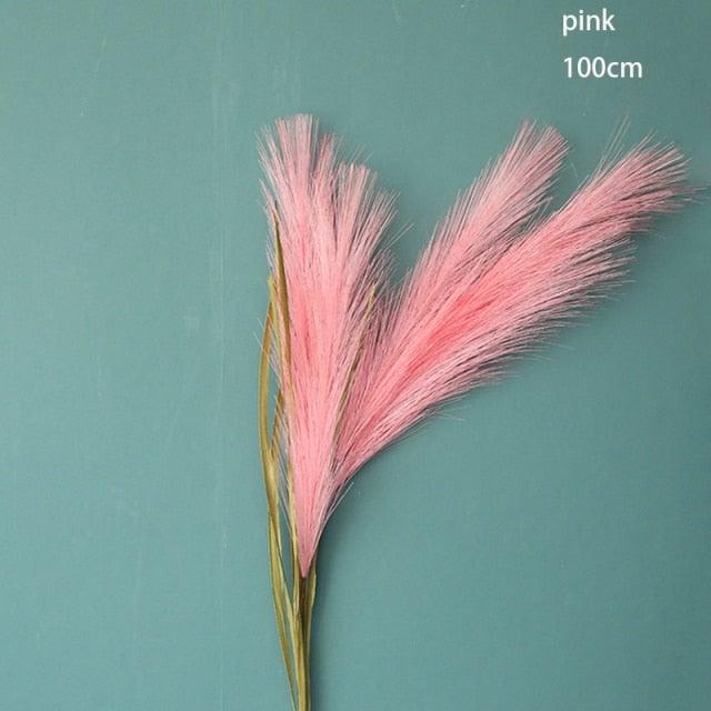 Bulrush Artificial Pampas Grass Phragmites 100cm Popular Natural Dried Small Pampas Grass For Wedding Flower Bunch Floor Vase Filler for Living Room Kitchen Decor