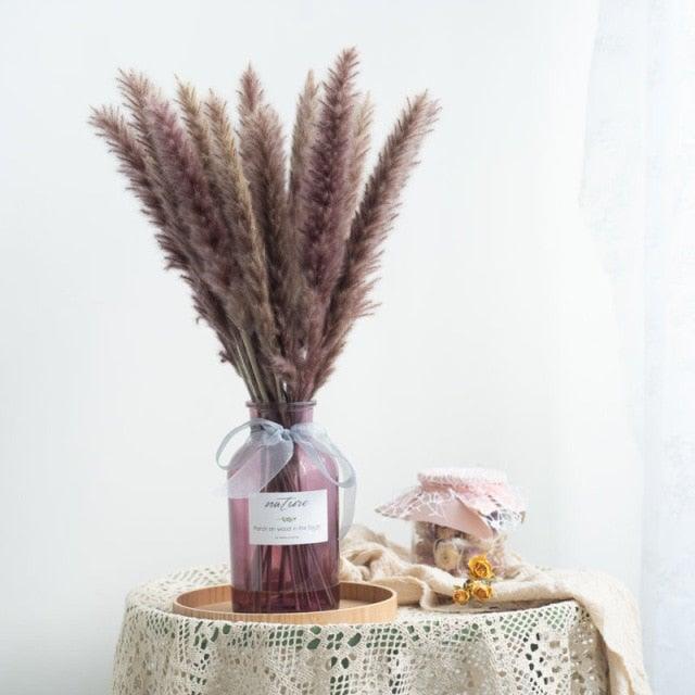 Bulrush Natural Dried Flowers Artificial Branch Pampas Grass Phragmites Fake Flower Wedding Home Decoration Christmas Decor