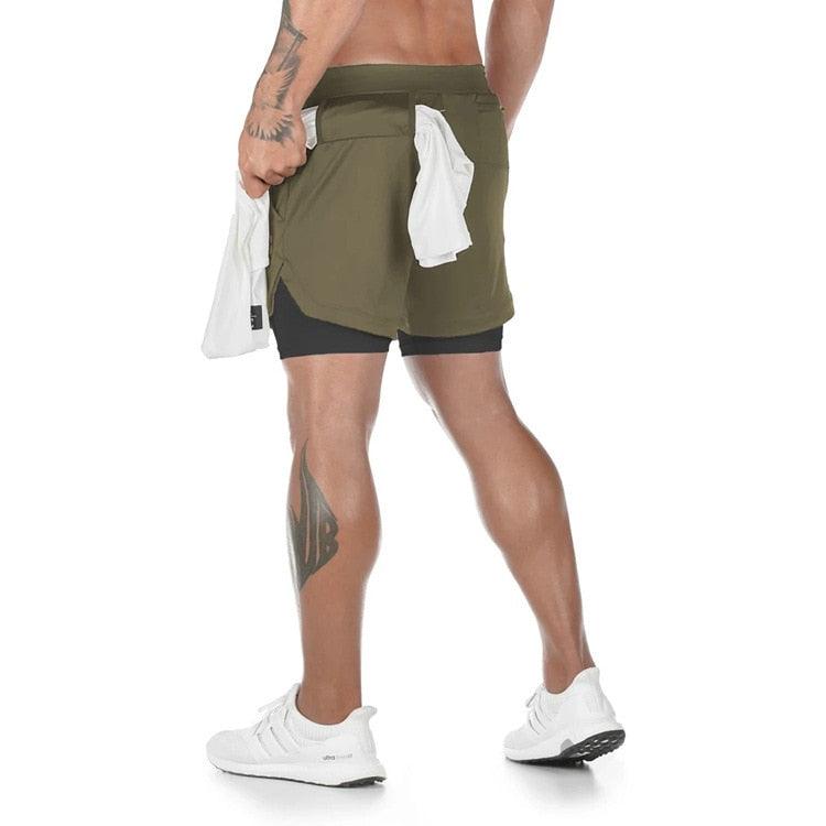 Camo Running Shorts Men Gym Sports Shorts 2 In 1 Quick Dry Workout Training Gym Fitness Jogging Short Pants Summer Men Shorts  Men's Running Gym Shorts Breathable with Pockets Quick Dry Sportswear