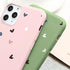 Candy Color Cute Love Heart Phone Case For Iphone 13 12 11 Pro Max Soft Silicon Purple White Silicone Case With Little Heart Pattern Slim Shockproof Protective  Back Cover