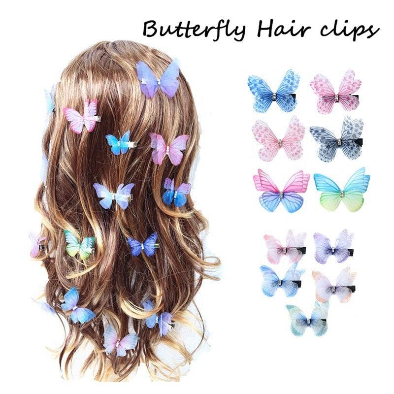 Candy Color Fashion Butterfly Hair Clips for Women Baby Girl Kids Barrette Wedding Hairpins Hair Accessories Hairclip Ornaments Gorgeous Hair Accessories For Women
