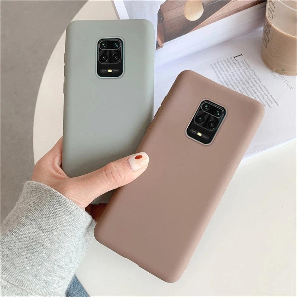 Candy Color Silicone Phone Case for Xiaomi Redmi Note 10 10S 9S 9 Pro Max 8 7 Plus Matte Soft Cover for Redmi 10X 9A 8A 7A Silicone Protective Mobile Phone Case Outdoor Protective Case Slim Phone Protection