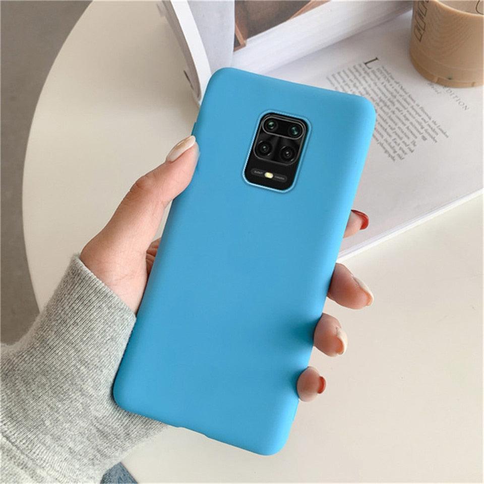 Candy Color Silicone Phone Case for Xiaomi Redmi Note 10 10S 9S 9 Pro Max 8 7 Plus Matte Soft Cover for Redmi 10X 9A 8A 7A Silicone Protective Mobile Phone Case Outdoor Protective Case Slim Phone Protection