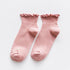 Candy High Quality Lace Solid Color Cute Sweet Girl Fashion Socks Pure Cotton Wood Ear Light Mouth Cotton Novelty Socks Unisex Crew Socks For Men And Women