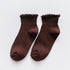 Candy High Quality Lace Solid Color Cute Sweet Girl Fashion Socks Pure Cotton Wood Ear Light Mouth Cotton Novelty Socks Unisex Crew Socks For Men And Women