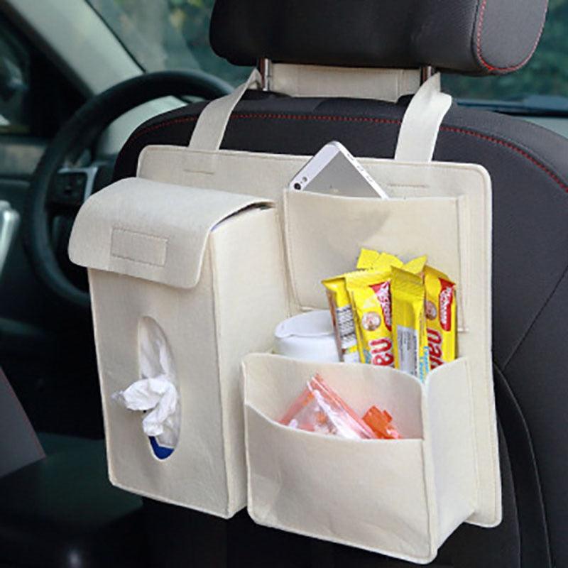 Car Back Seat Storage Bag Organizer Hanging Bag Box Paper Towel Phone Storage Felt Bag Trash Can Organiser Felt Storage Car Auto Car Back Seat Organiser Car Accessories  Back Protector Seat Cover Seat Back