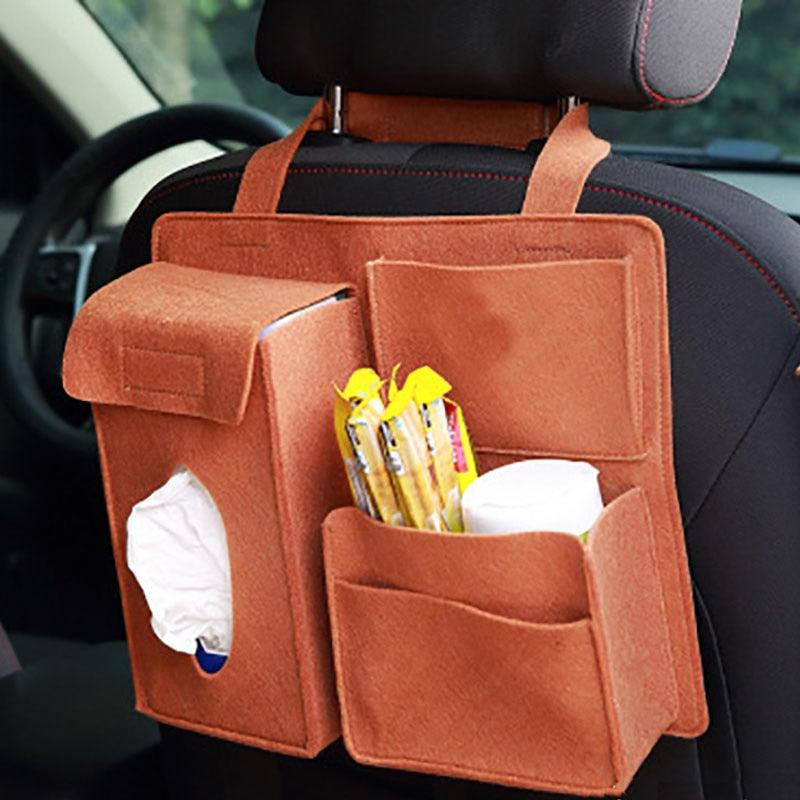 Car Back Seat Storage Bag Organizer Hanging Bag Box Paper Towel Phone Storage Felt Bag Trash Can Organiser Felt Storage Car Auto Car Back Seat Organiser Car Accessories  Back Protector Seat Cover Seat Back